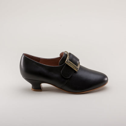 Kensington 18th Century Leather Shoes (Black) American Duchess