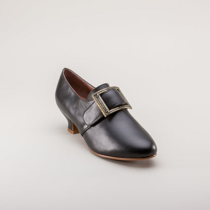 Kensington 18th Century Leather Shoes (Black) American Duchess