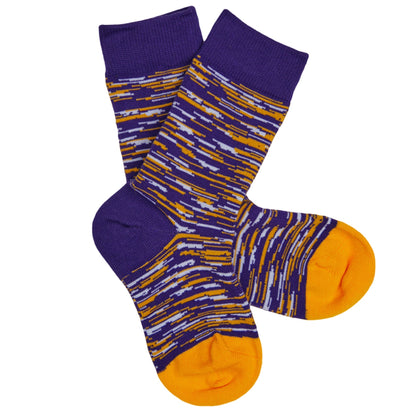 Kid's Socks - Purple And Gold Marled DeadSoxy