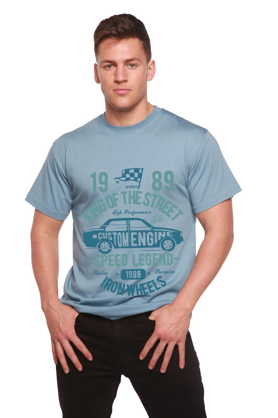 King Of The Street Men's Bamboo Viscose/Organic Cotton Short Sleeve Graphic T-Shirt Spun Bamboo