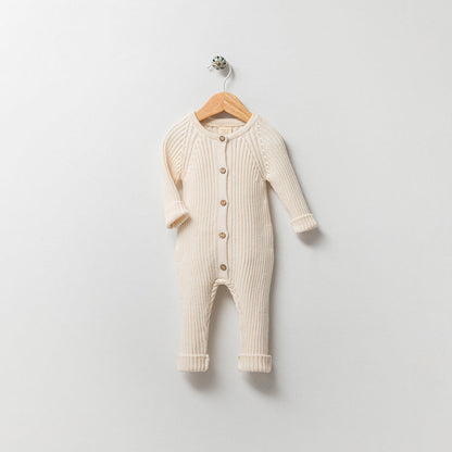 Knit Cream Organic Cotton Onesie Honey and Hive