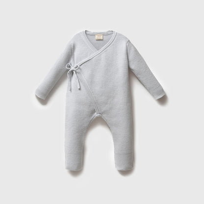 Knit Heirloom Organic Kimono-Blue Honey and Hive