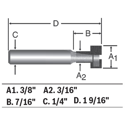 BOSCH 85608MC 3/8 In. Carbide-Tipped Keyhole Router Bit VM Hardware