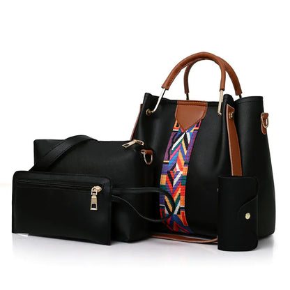 Fashionable Women's Handbag Set with Shoulder Bag (4 Pcs)