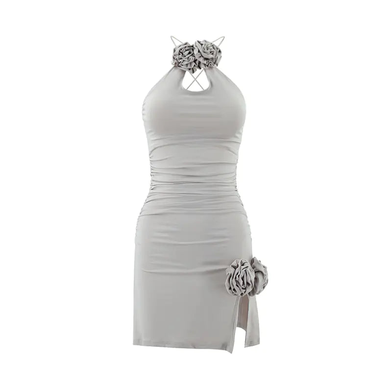 Hollow Sheath Dress with Halter Neck for Women