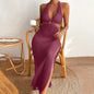 Women's Solid Color Organza Beach Cover Up Dress