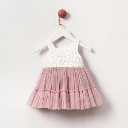 Blush Lace & Tulle Baby Dress Honey and Hive