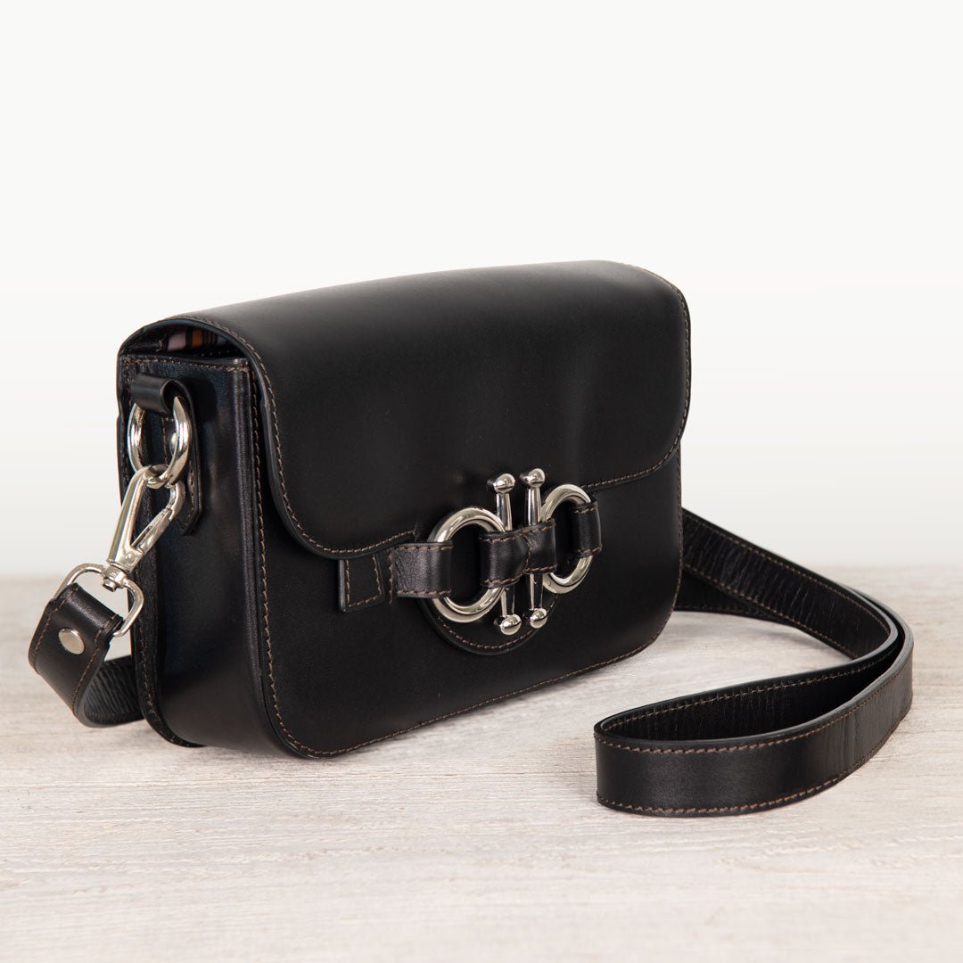 Lana - Horse Bit Crossbody Luxury Leather Bag in Black Urban-Equestrian