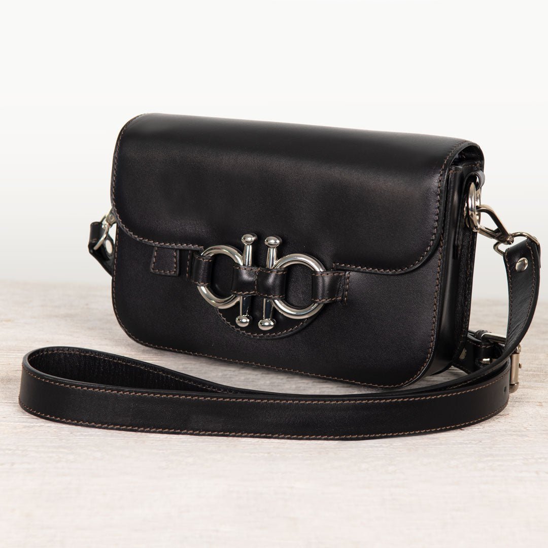 Lana - Horse Bit Crossbody Luxury Leather Bag in Black Urban-Equestrian