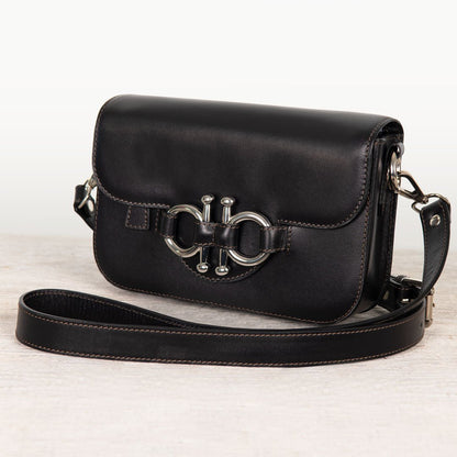Lana - Horse Bit Crossbody Luxury Leather Bag in Black Urban-Equestrian