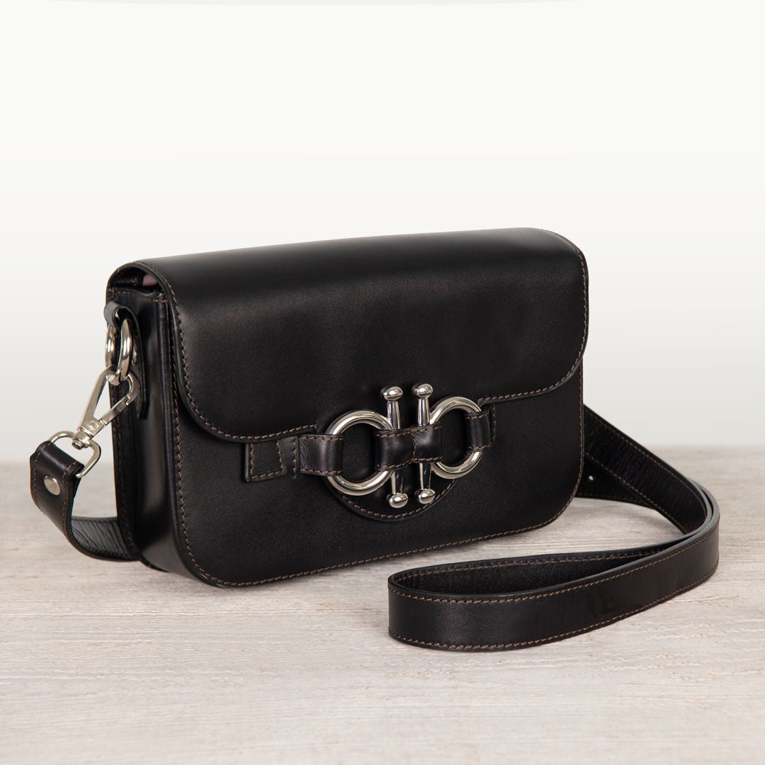 Lana - Horse Bit Crossbody Luxury Leather Bag in Black Urban-Equestrian