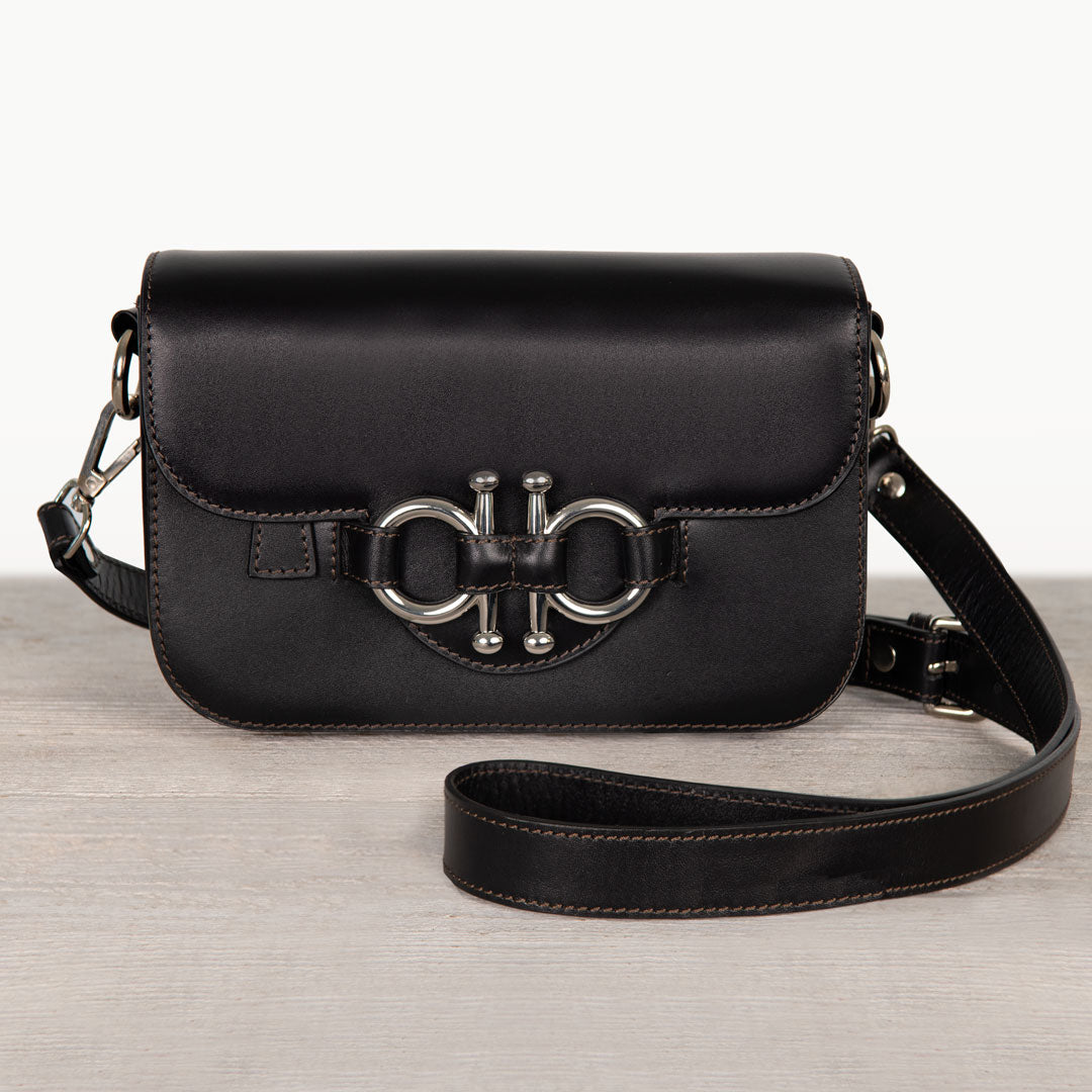 Lana - Horse Bit Crossbody Luxury Leather Bag in Black Urban-Equestrian