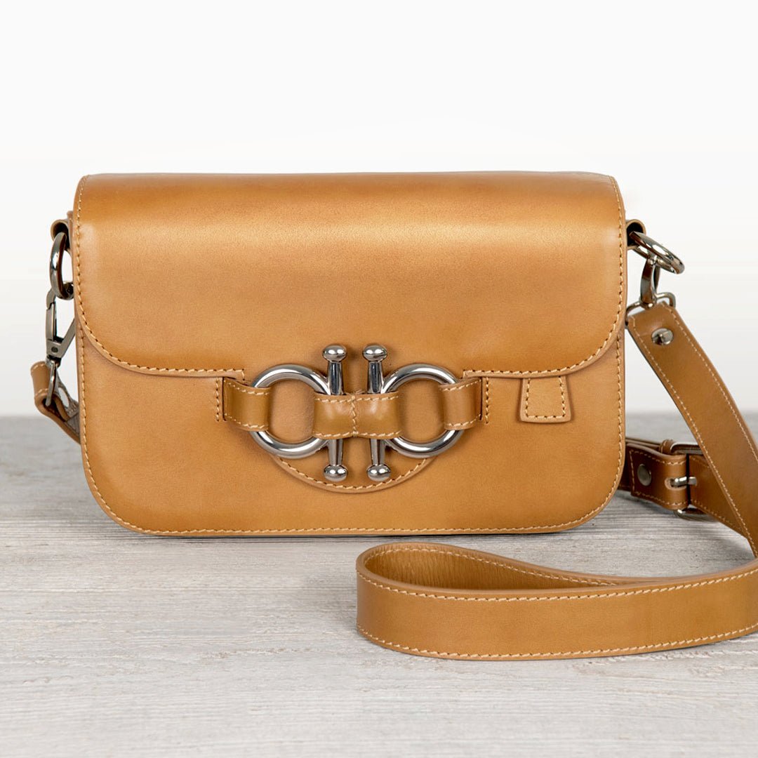 Lana - Horse Bit Crossbody Luxury Leather Bag in Caramel Urban-Equestrian