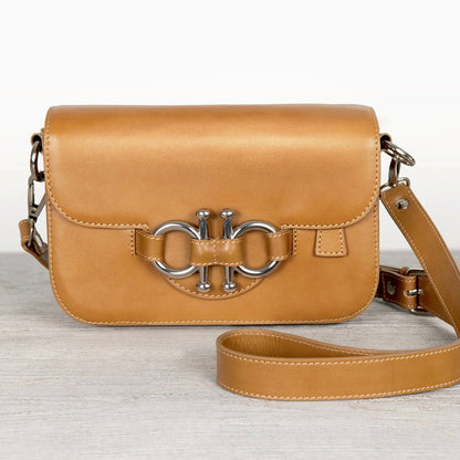 Lana - Horse Bit Crossbody Luxury Leather Bag in Caramel Urban-Equestrian