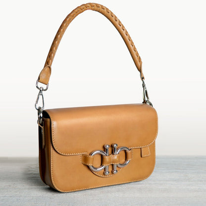 Lana - Horse Bit Crossbody Luxury Leather Bag in Caramel Urban-Equestrian