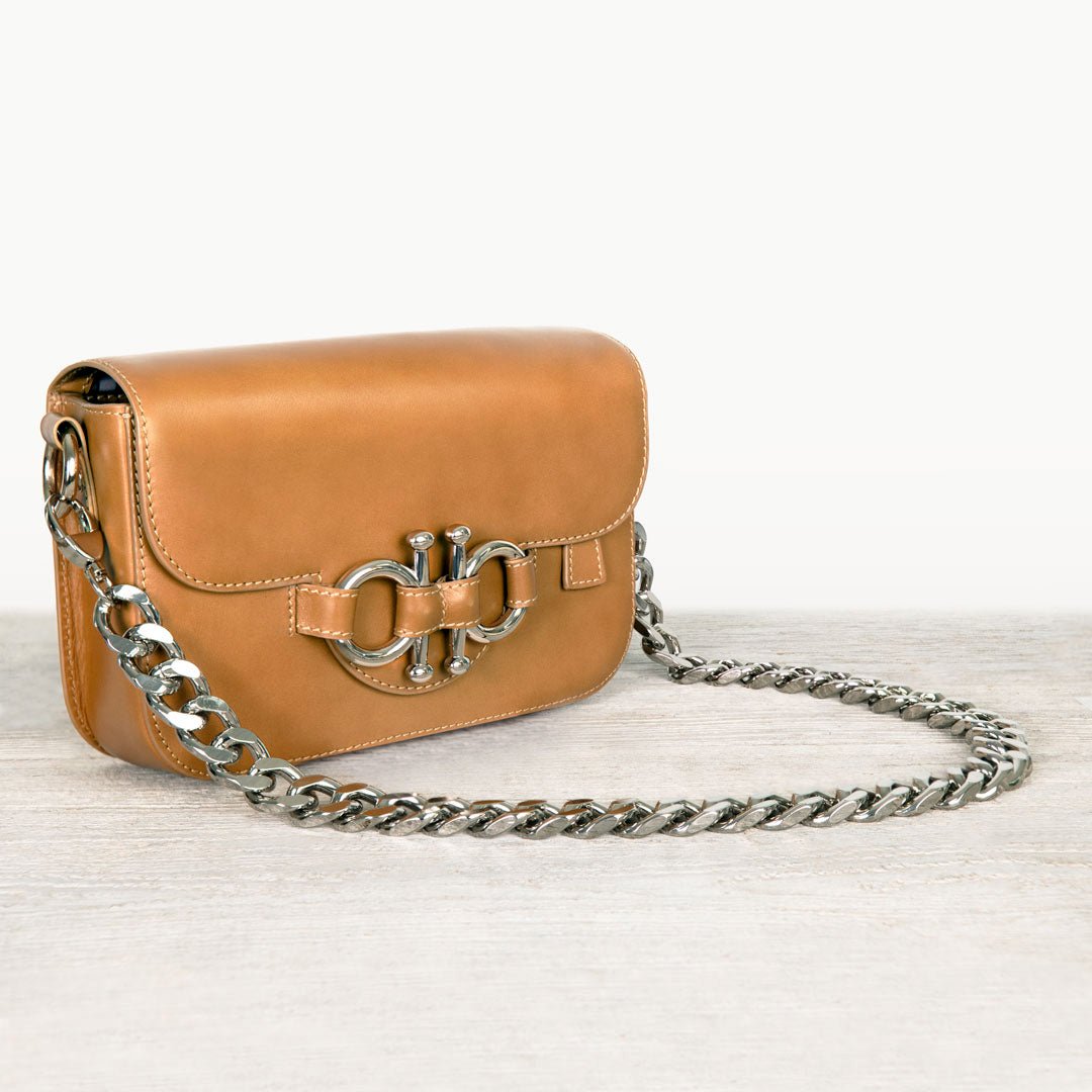 Lana - Horse Bit Crossbody Luxury Leather Bag in Caramel Urban-Equestrian