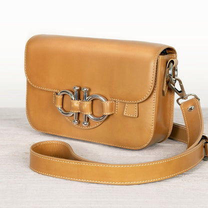 Lana - Horse Bit Crossbody Luxury Leather Bag in Caramel Urban-Equestrian
