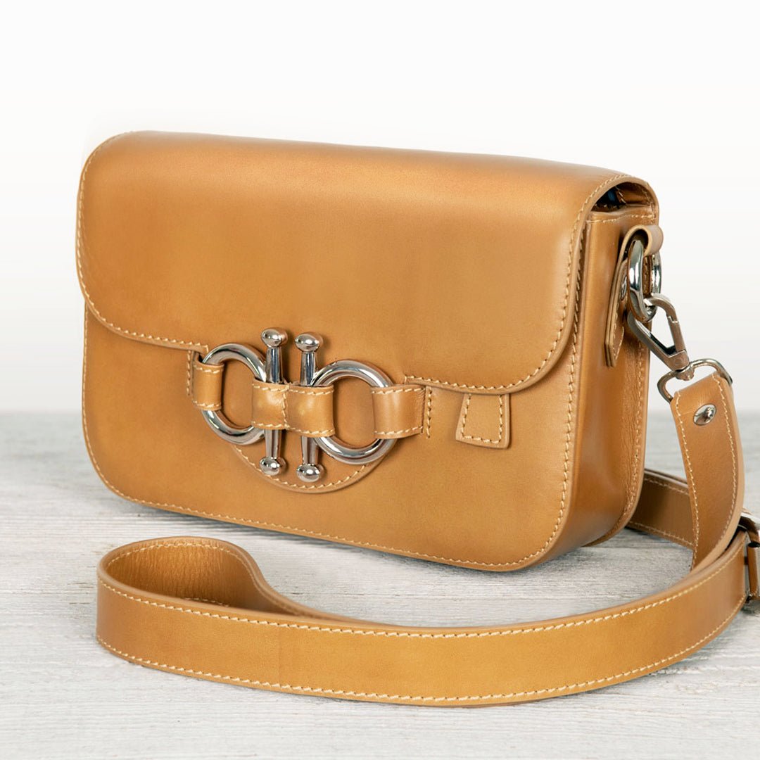 Lana - Horse Bit Crossbody Luxury Leather Bag in Caramel Urban-Equestrian