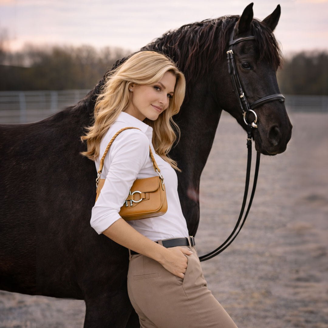 Lana - Horse Bit Crossbody Luxury Leather Bag in Caramel Urban-Equestrian