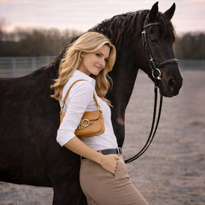 Lana - Horse Bit Crossbody Luxury Leather Bag in Caramel Urban-Equestrian