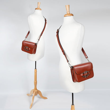 Lana - Horse Bit Crossbody Luxury Leather Bag in Cognac Urban-Equestrian