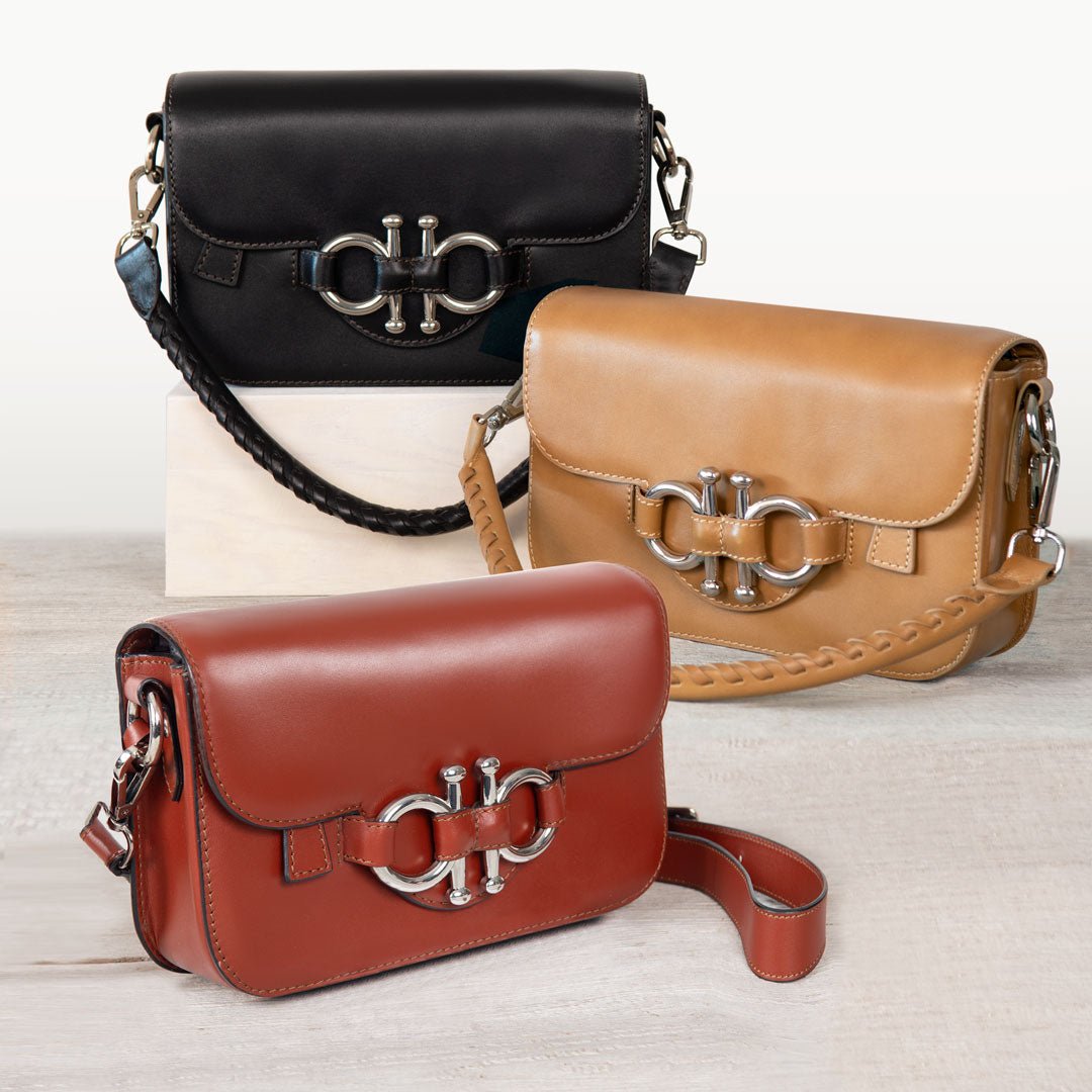 Lana - Horse Bit Crossbody Luxury Leather Bag in Cognac Urban-Equestrian