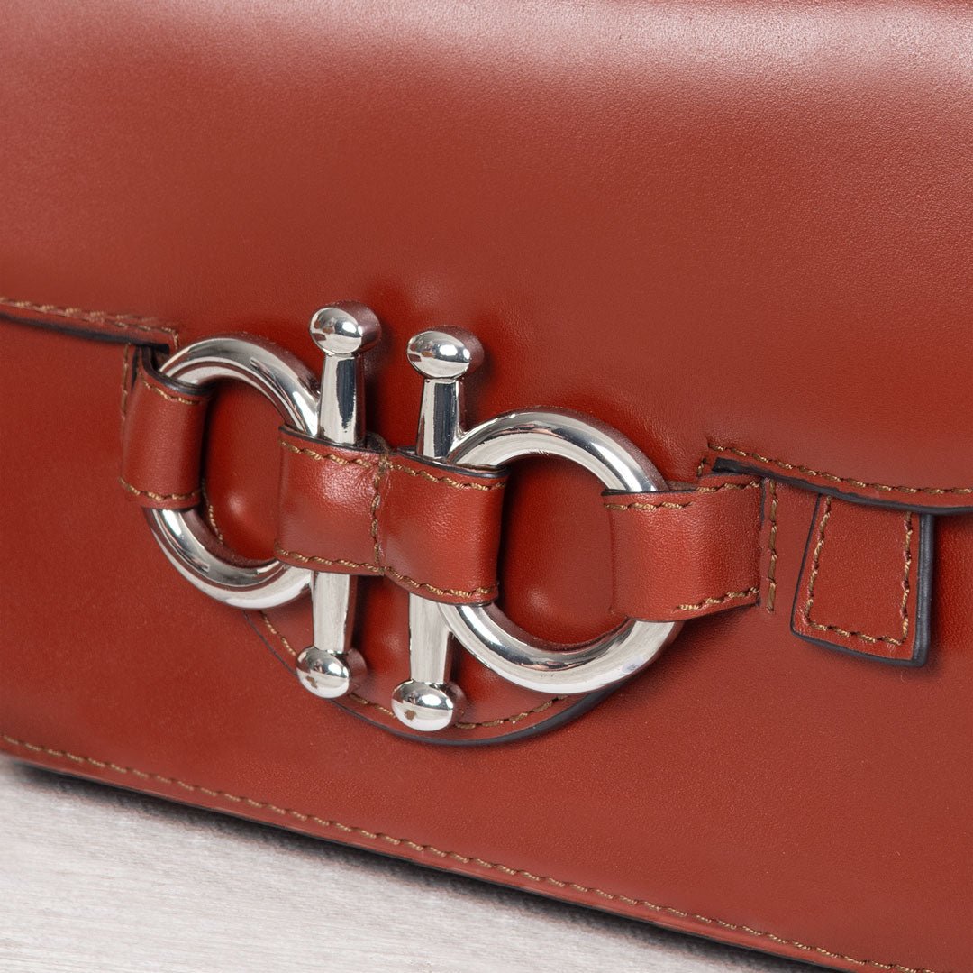 Lana - Horse Bit Crossbody Luxury Leather Bag in Cognac Urban-Equestrian