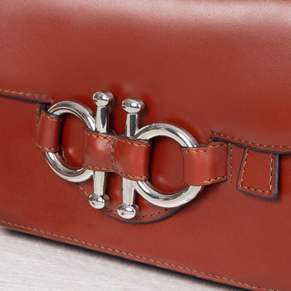 Lana - Horse Bit Crossbody Luxury Leather Bag in Cognac Urban-Equestrian
