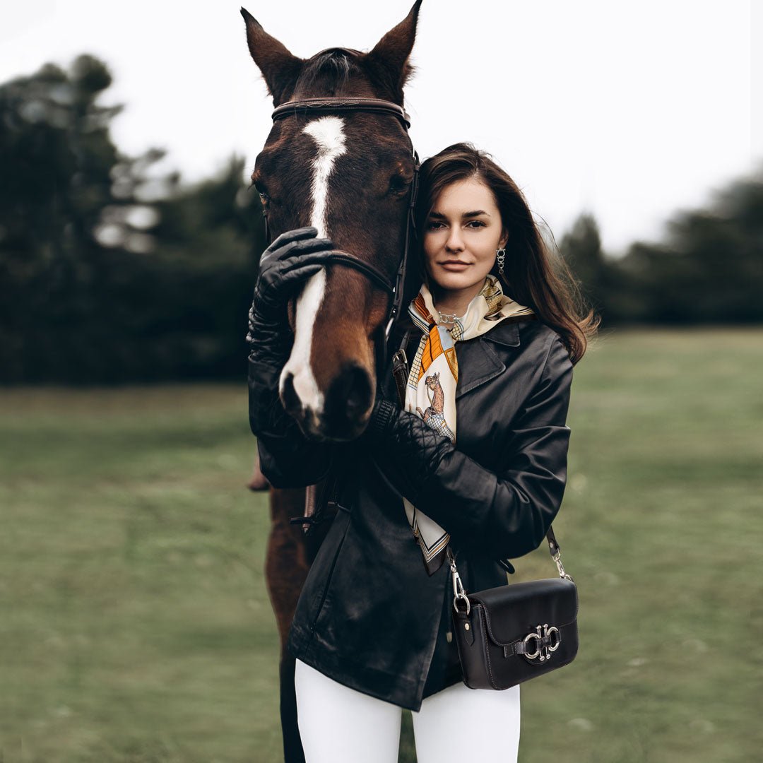 Lana - Horse Bit Crossbody Luxury Leather Bag in Black Urban-Equestrian