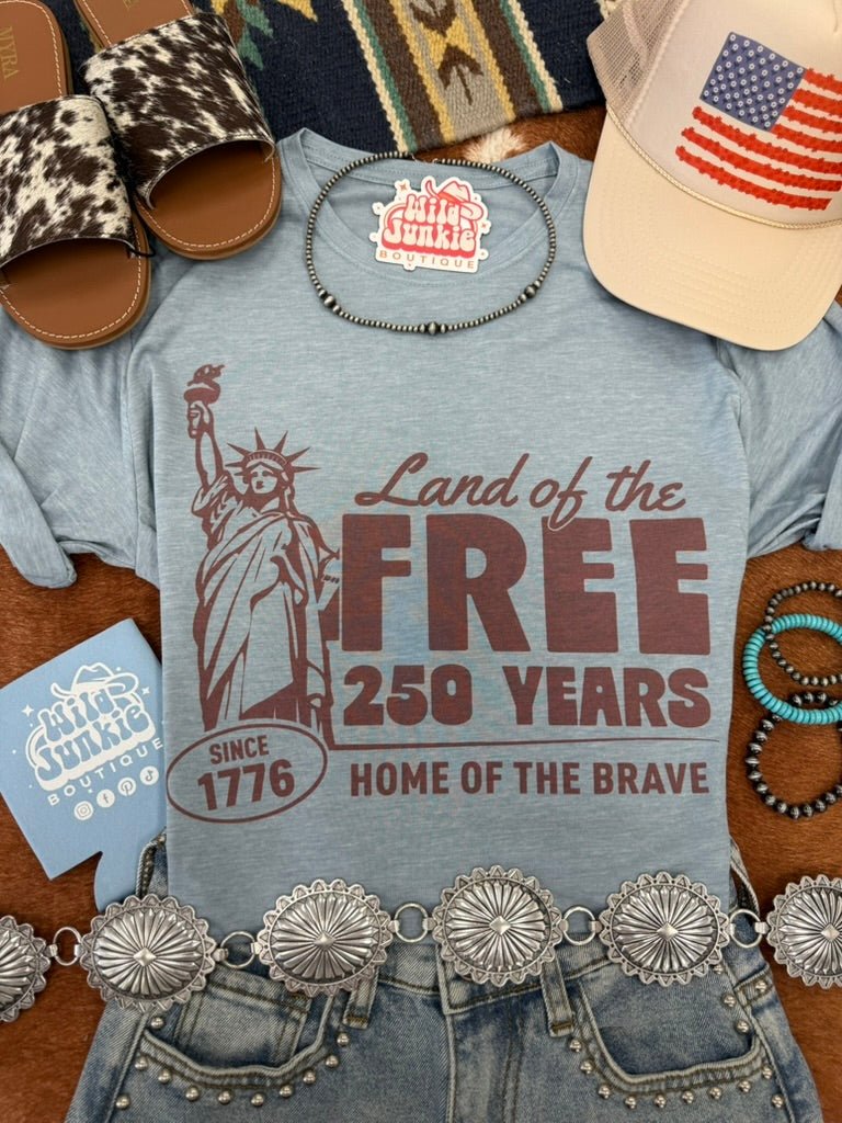 Land of the Free 250 Years Graphic Tee Wild Junkie