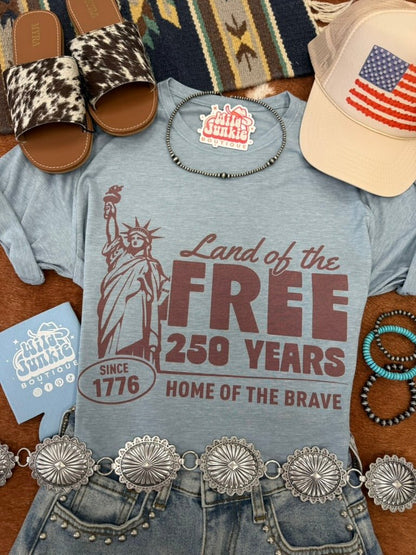 Land of the Free 250 Years Graphic Tee Wild Junkie