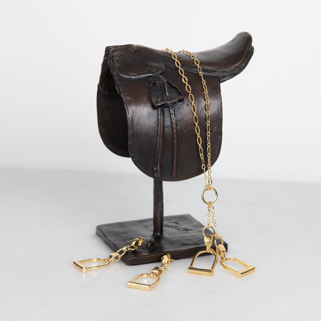 Langley - Equestrian Double Riding Stirrup Necklace in Gold Urban-Equestrian