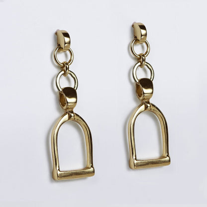 Langley - Equestrian Double Riding Stirrup Necklace in Gold Urban-Equestrian