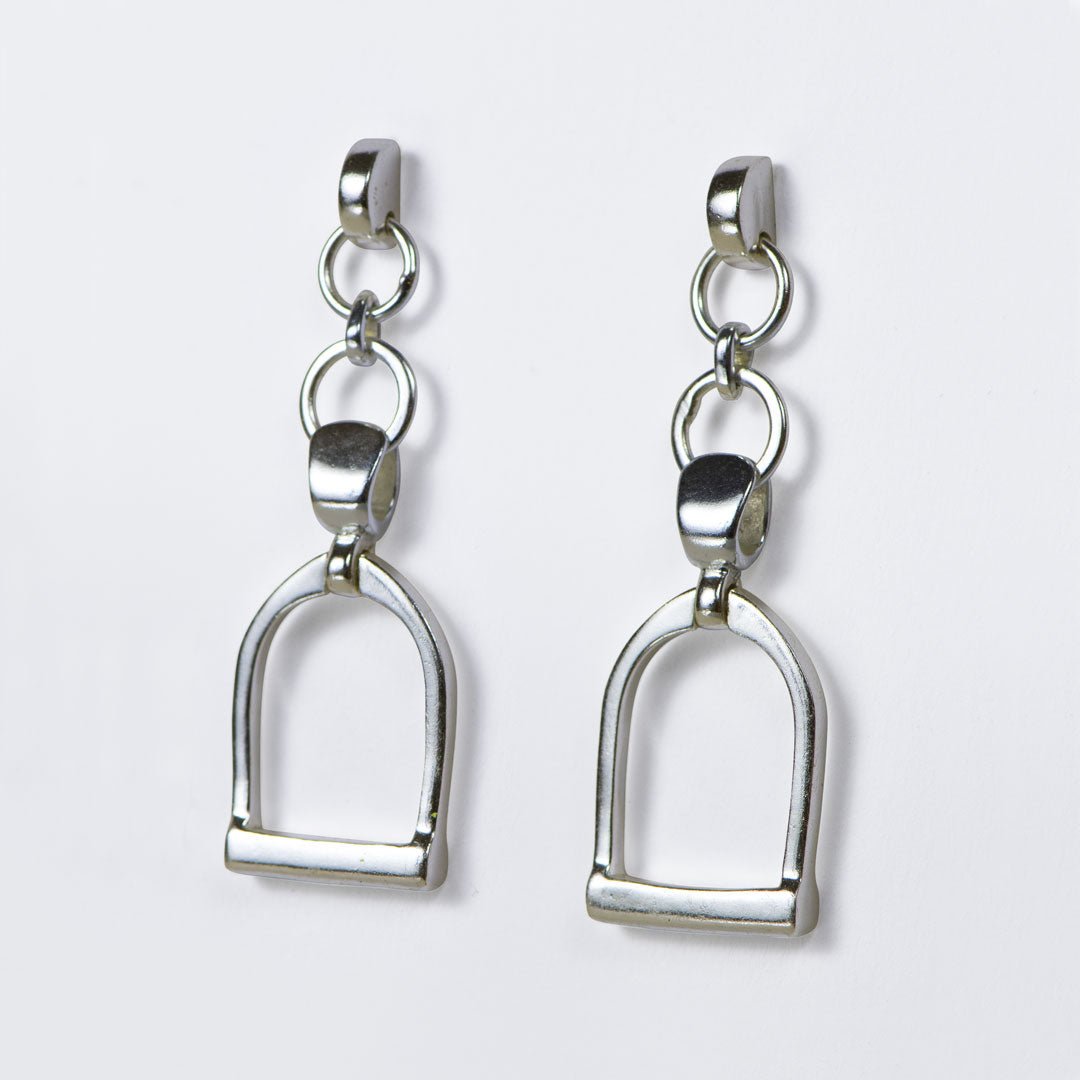 Langley - Equestrian Double Riding Stirrup Necklace in Silver Urban-Equestrian