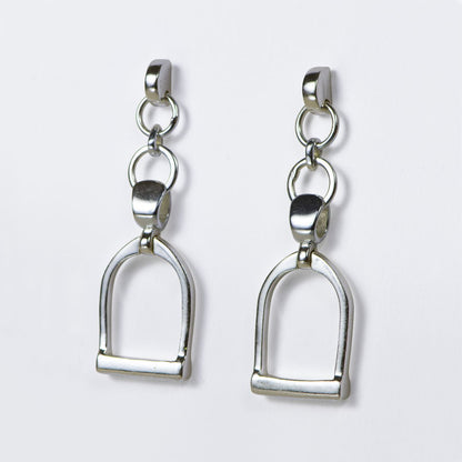 Langley - Equestrian Double Riding Stirrup Necklace in Silver Urban-Equestrian