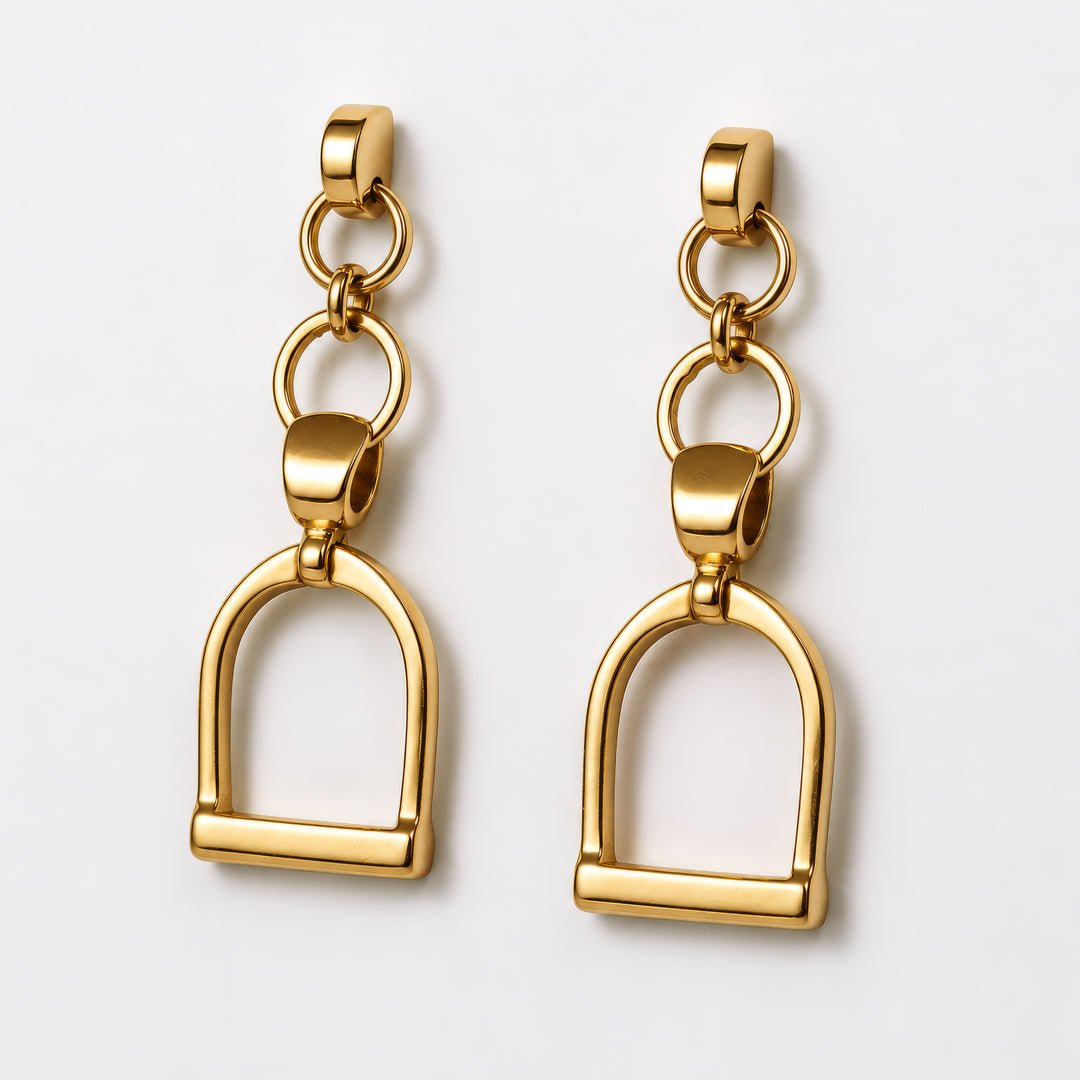Langley - Equestrian Riding Stirrup Earring in Gold Urban-Equestrian