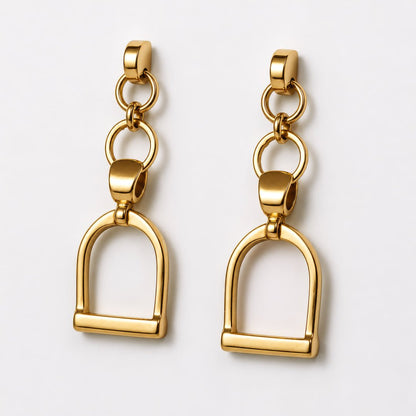 Langley - Equestrian Riding Stirrup Earring in Gold Urban-Equestrian