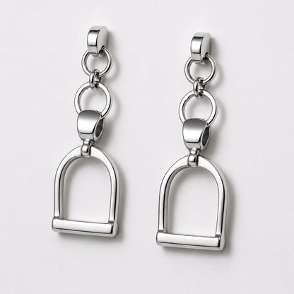 Langley - Equestrian Riding Stirrup Earring in Silver Urban-Equestrian