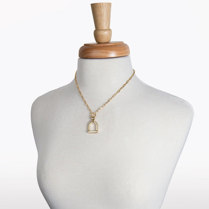 Langley - Equestrian Riding Stirrup Necklace in Gold Urban-Equestrian