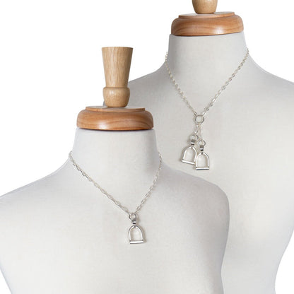 Langley - Equestrian Riding Stirrup Necklace in Silver Urban-Equestrian