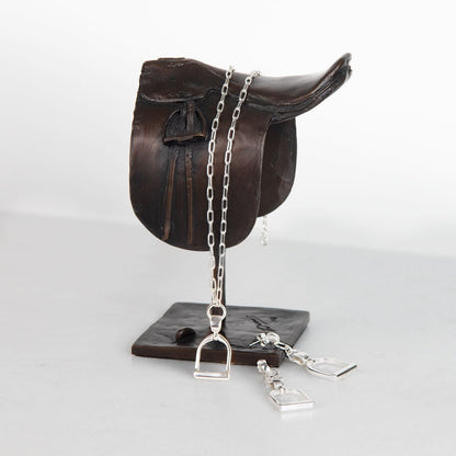 Langley - Equestrian Riding Stirrup Necklace in Silver Urban-Equestrian