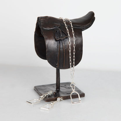 Langley - Equestrian Riding Stirrup Necklace in Silver Urban-Equestrian