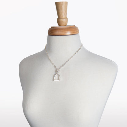 Langley - Equestrian Riding Stirrup Necklace in Silver Urban-Equestrian