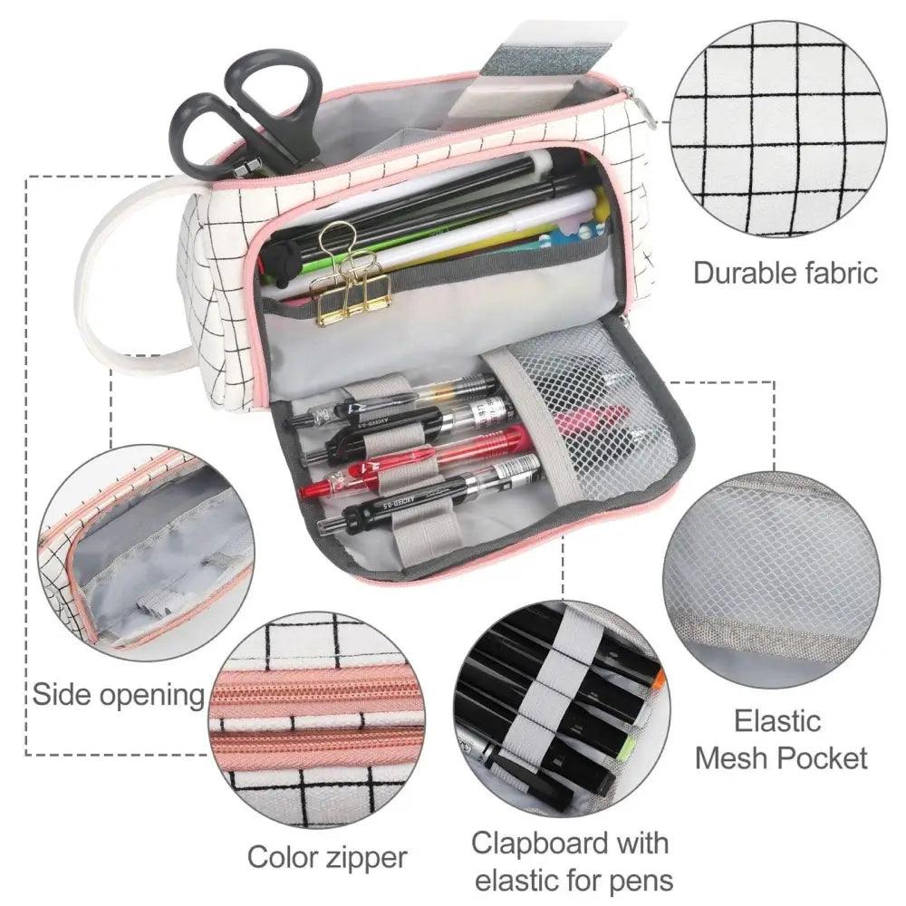 Large Capacity Big Simple Pencil Case For School Stylish Print High Quality Organizer Vintage Pencil Pouch Stevvex