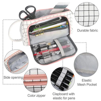 Large Capacity Big Simple Pencil Case For School Stylish Print High Quality Organizer Vintage Pencil Pouch Stevvex