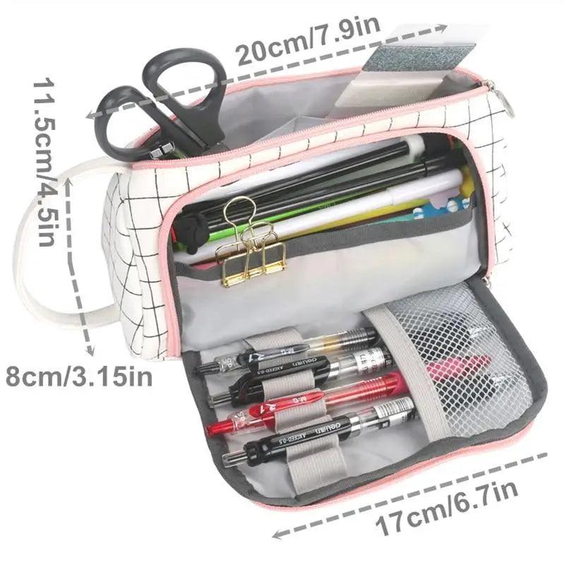 Large Capacity Big Simple Pencil Case For School Stylish Print High Quality Organizer Vintage Pencil Pouch Stevvex