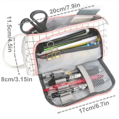 Large Capacity Big Simple Pencil Case For School Stylish Print High Quality Organizer Vintage Pencil Pouch Stevvex