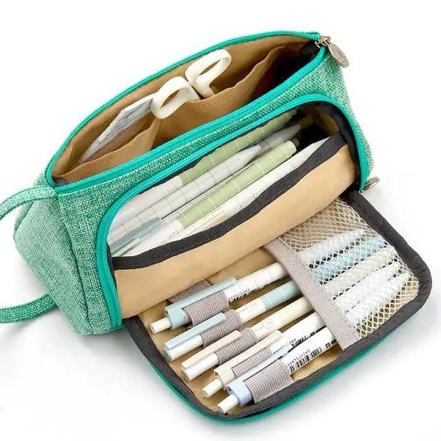 Large Capacity Big Simple Pencil Case For School Stylish Print High Quality Organizer Vintage Pencil Pouch Stevvex