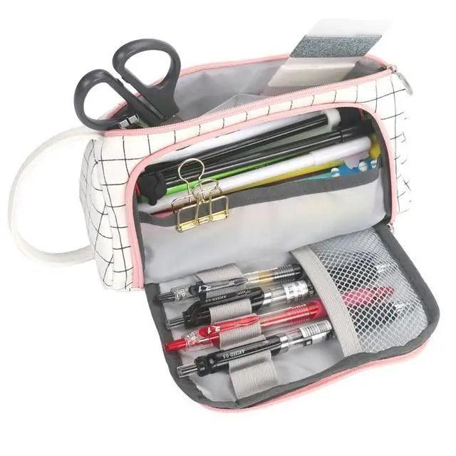 Large Capacity Big Simple Pencil Case For School Stylish Print High Quality Organizer Vintage Pencil Pouch Stevvex