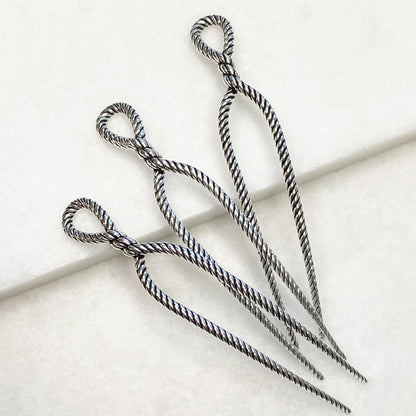 Lariat - Rope Twist Petite Hair Pick in Silver Urban-Equestrian